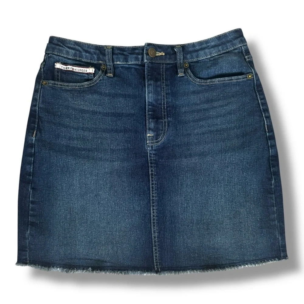 Tommy Hilfiger Denim Mini Skirt Size 8 - Picture 2 of 6
